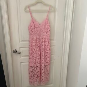 Astr Pink Lace Dress